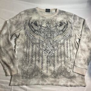 Mma-elite Men's Grey and Cream Shirt XL